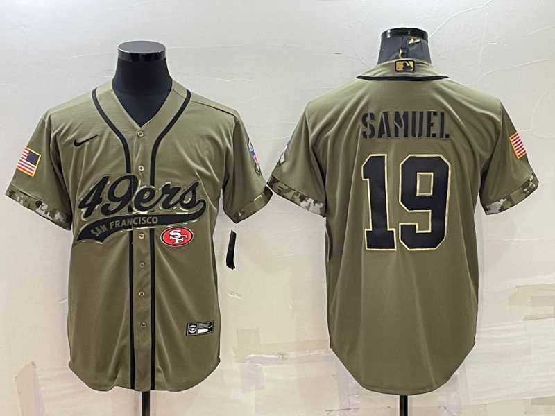 Men%27s San Francisco 49ers #19 Deebo Samuel 2022 Olive Salute to Service Cool Base Stitched Baseball Jersey->pittsburgh steelers->NFL Jersey
